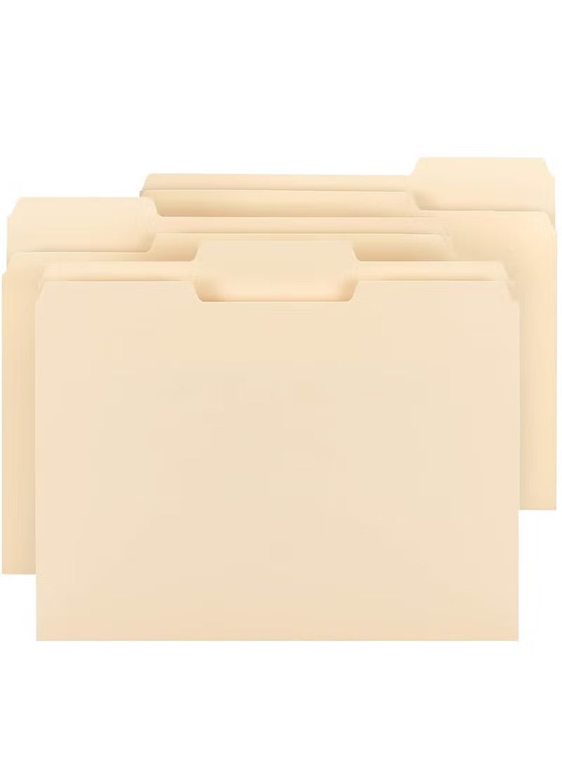 PINKSAMA 1/3-Cut Tab Assorted Positions File Folders Letter Size Manila Pack of 100 - Image 3