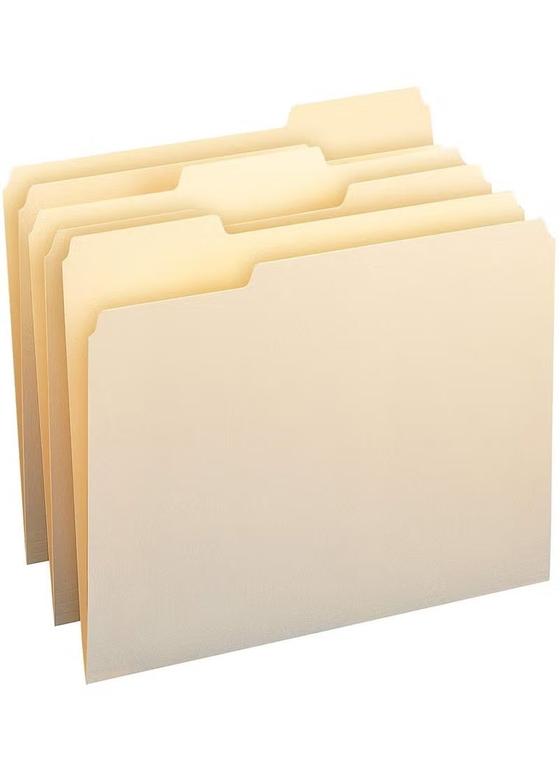 PINKSAMA 1/3-Cut Tab Assorted Positions File Folders Letter Size Manila Pack of 100 - Image 1