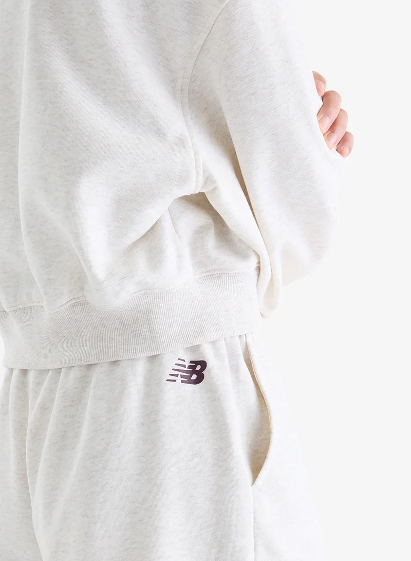 New Balance LINEN HEATHER (LIT) Trackside French Terry Shorts for Women | Best Price UAE