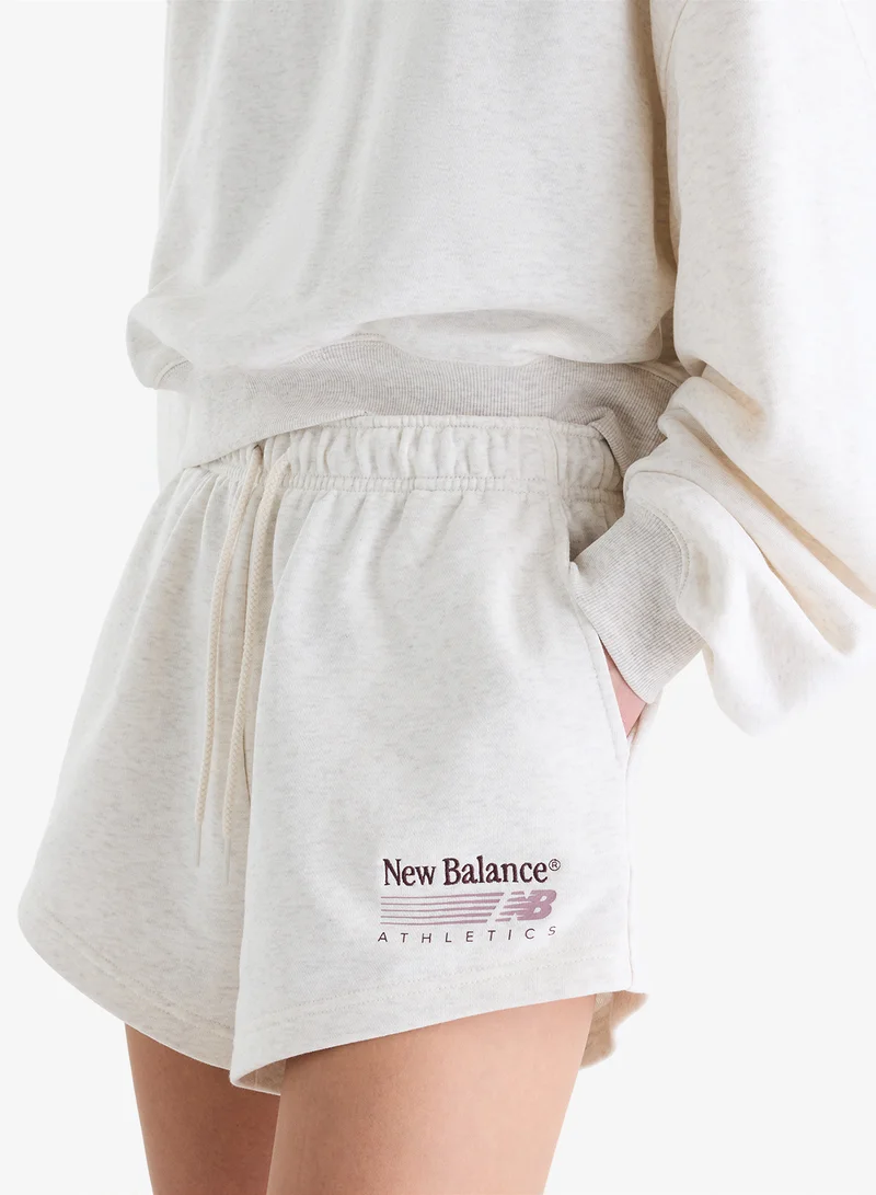 New Balance LINEN HEATHER (LIT) Trackside French Terry Shorts for Women | Best Price UAE