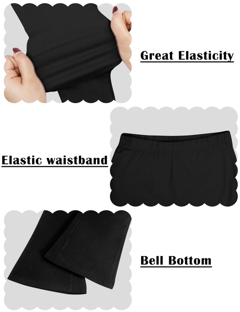 FEQO 5 Pack Toddler Girl Flare Pants Baby Girl Cotton Leggings Bell Bottoms Black, 3T - Image 4