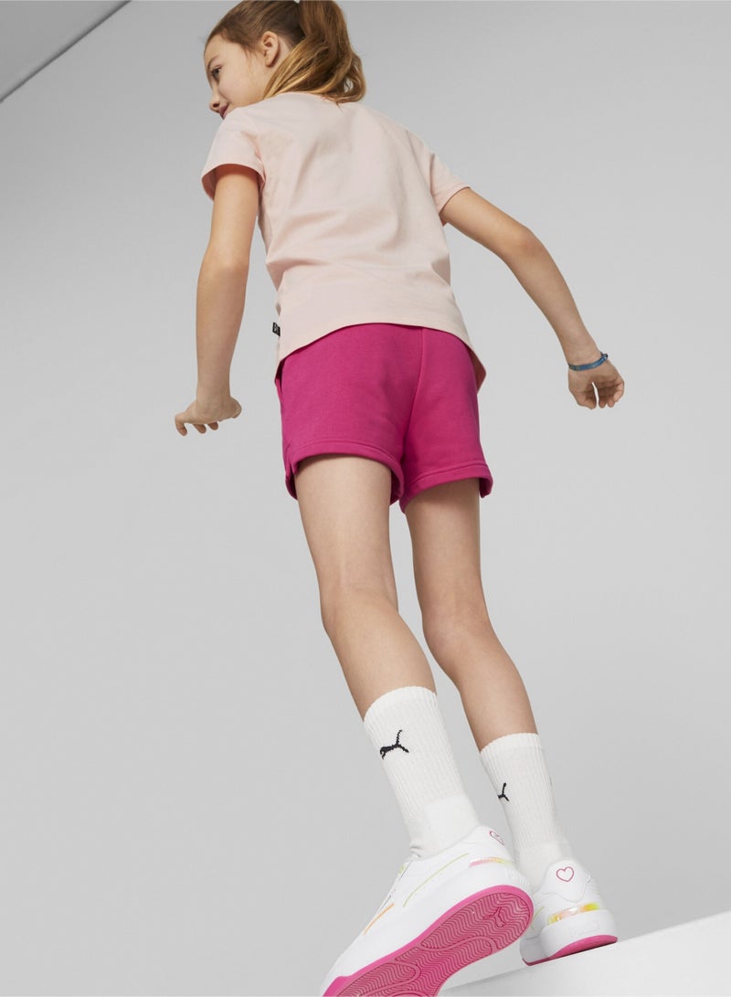 PUMA Logo Printed Kids Girls T-Shirt and Shorts Set  - Image 3