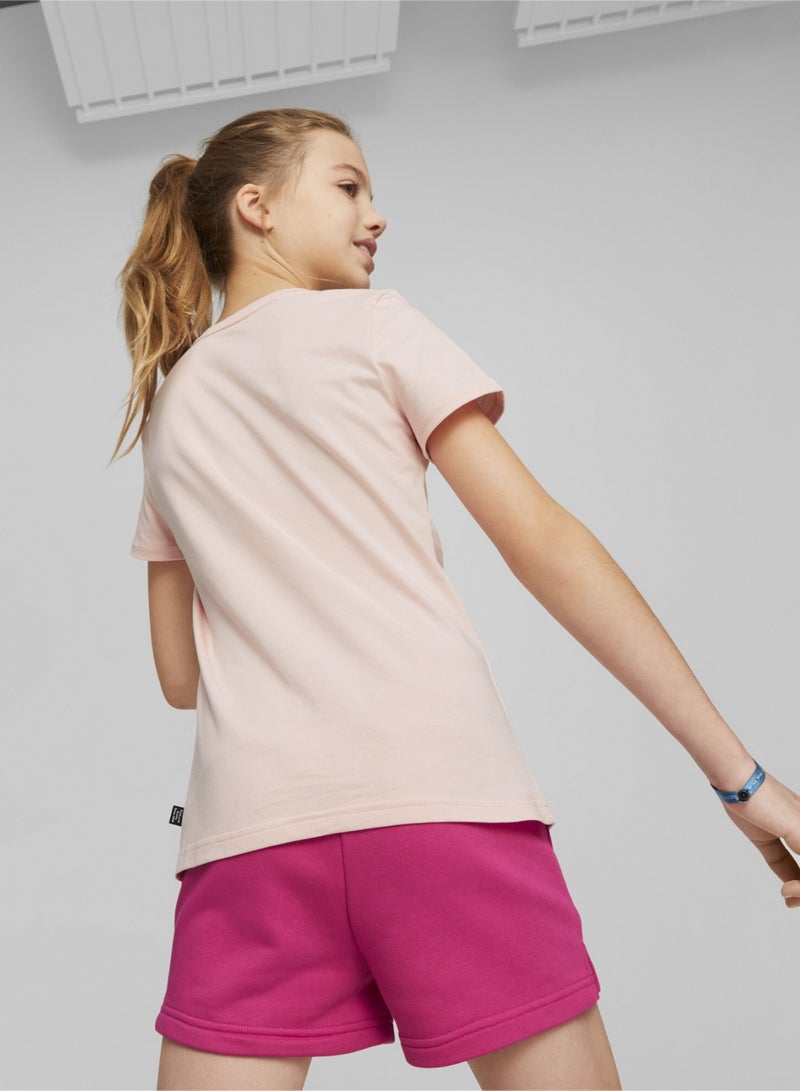 PUMA Logo Printed Kids Girls T-Shirt and Shorts Set  - Image 4
