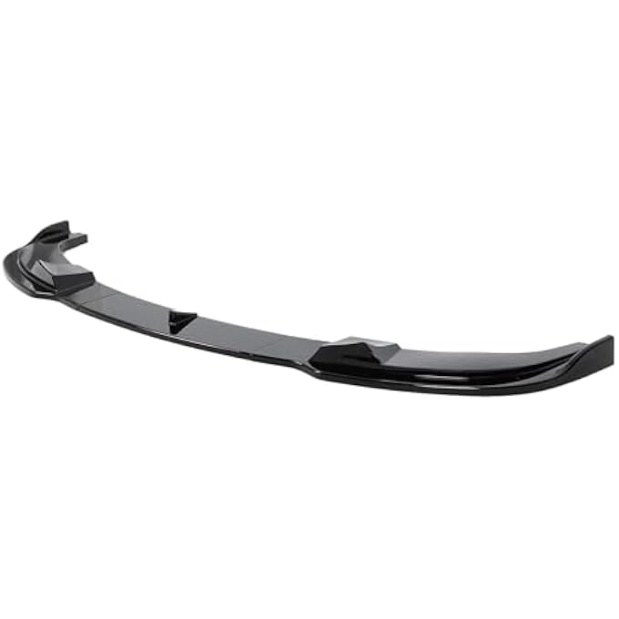 Luocute Front Bumper Spoiler Splitter Lip Black, 3PCS Car Front Body Kit ABS Aerodynamic Sporty Look Bumper Lips Spoiler for 5 Series E60 E61 M Sport 2005 to 2010 (Glossy Black) - Image 1