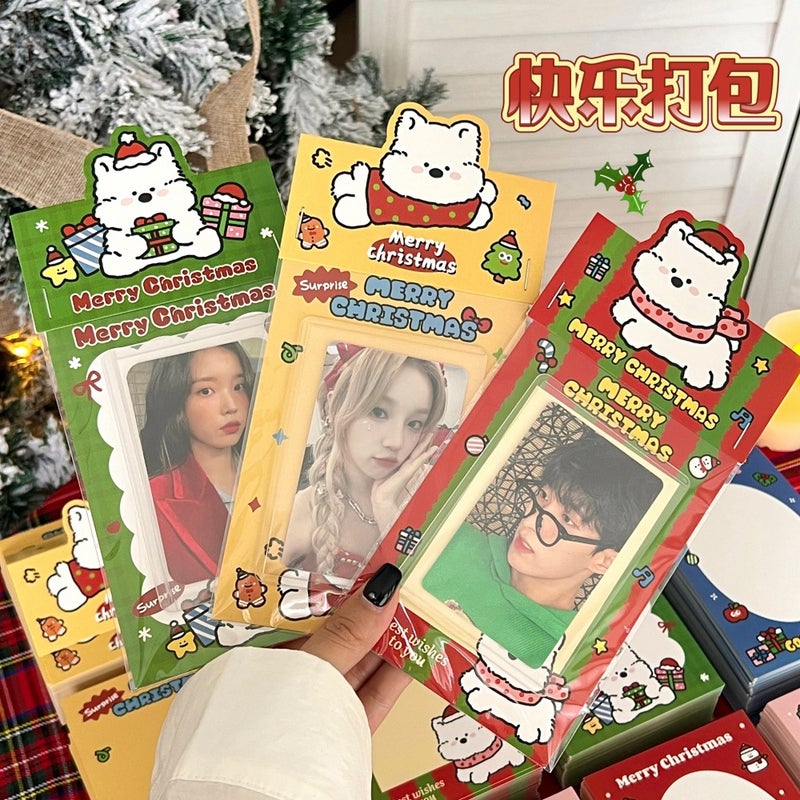 Tengyi Original Cute Cartoon Puppy Christmas Card Head And Back Card Girl Packaging Decorative Bottom Card Packaging Material Cardboard - Image 4