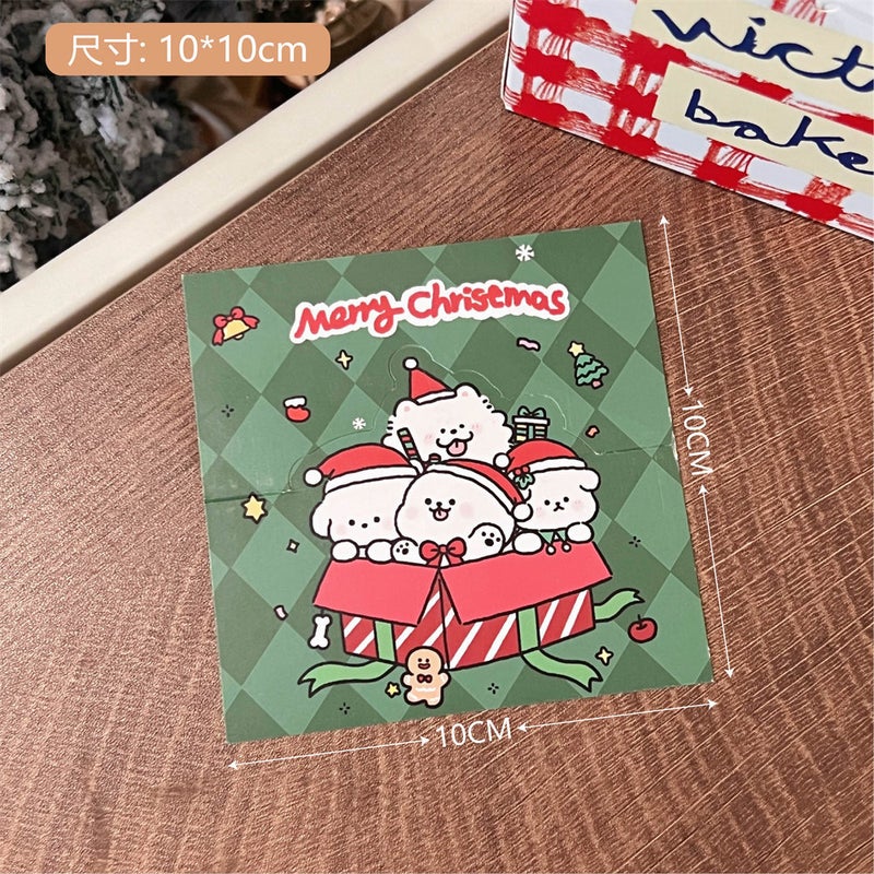 Tengyi Original Cute Cartoon Puppy Christmas Card Head And Back Card Girl Packaging Decorative Bottom Card Packaging Material Cardboard - Image 1
