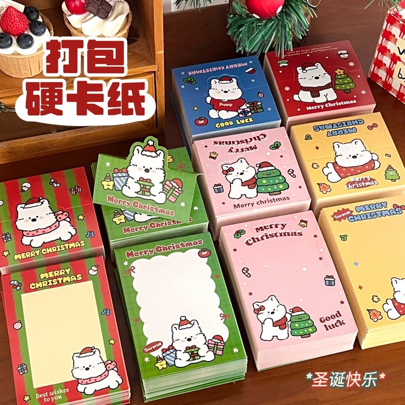 Tengyi Original Cute Cartoon Puppy Christmas Card Head And Back Card Girl Packaging Decorative Bottom Card Packaging Material Cardboard - Image 5