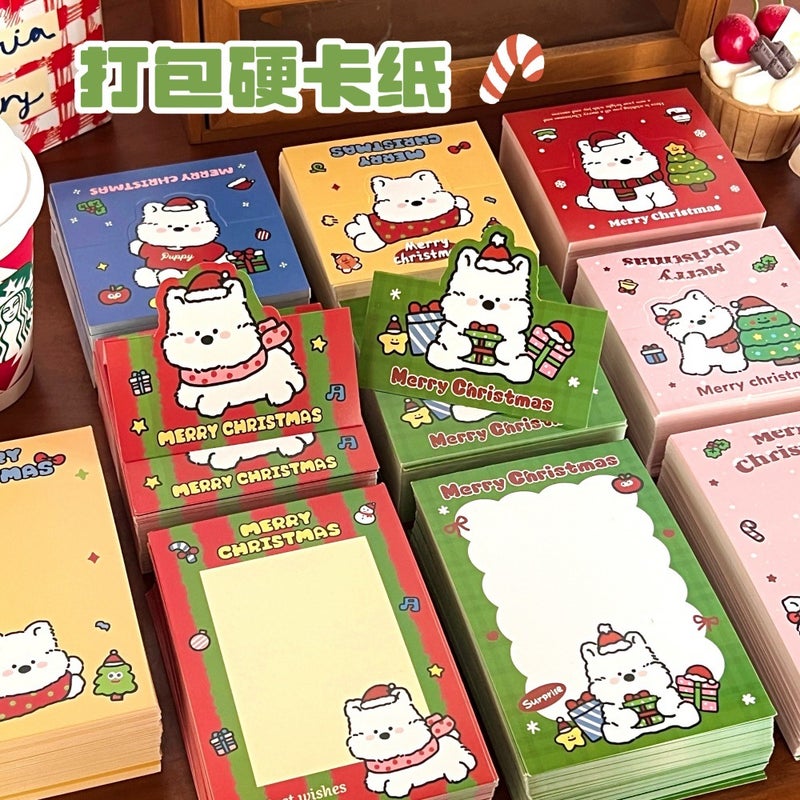 Tengyi Original Cute Cartoon Puppy Christmas Card Head And Back Card Girl Packaging Decorative Bottom Card Packaging Material Cardboard - Image 3