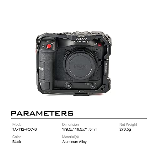 Tiltaing Full Camera Cage Compatible with Canon C70 – Black | Mount Accessories via NATO Rail, Arri Compatible Rosette, Cold Shoe Receivers, 1/4"-20 Threads with Locating Pins - Image 3