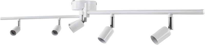 User friendly optimized build 6 Light LED Track Lighting Kit, Rotatable 90 Degree Lamp Head with GU10 Base Socket, Ideal for Bedroom Living Room Showroom Exhibition Hall Museum Cafe Restaurant Office (White) Elegant appearance - Image 5