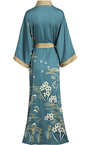Aensso Long Soft Lightweight Silky Kimonos Robes for Women, Luxury Japanese Floral Womens Kimono Robe (Starry Night) - Image 2