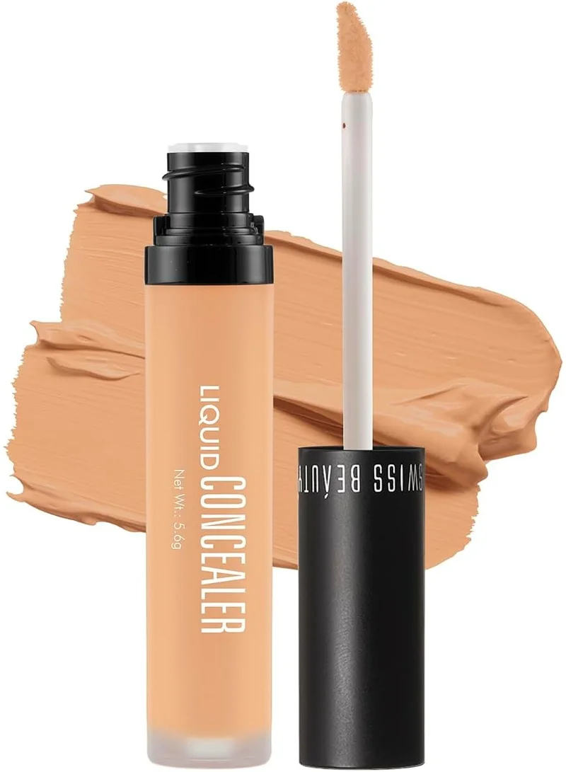Swiss Beauty Swiss Beauty Liquid Light Weight Concealer With Full Coverage |Easily Blendable Concealer For Face Makeup With Matte Finish | Shade- Warm Honey, 6g