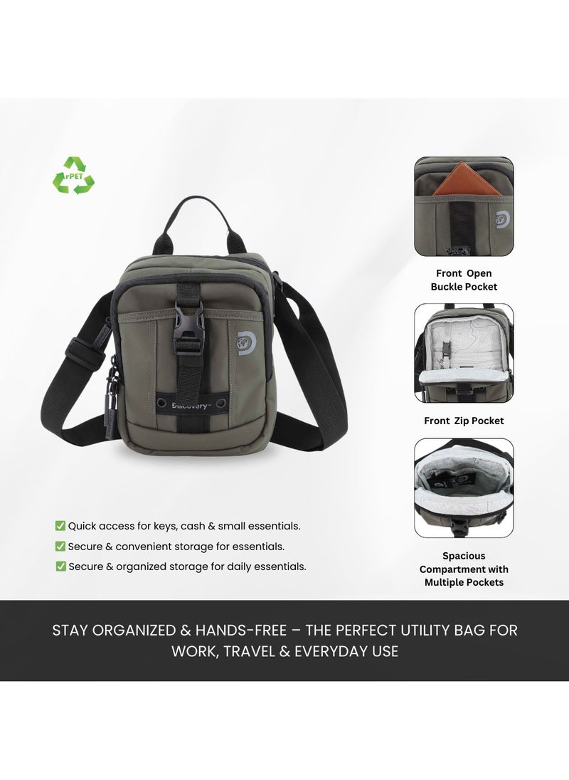 Discovery SHIELD RPET Polyester Tablet Utility Bag Khaki, Compact Travel Bag for Men and Women, Shoulder Bag, Portable Organizer, Sustainable Material and Eco Friendly - pzsku/Z830B2F52043382C91112Z/45/_/1740473014/41e57cf0-647d-4190-8bc4-80e39cd1de84