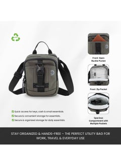 Discovery Discovery SHIELD RPET Polyester Tablet Utility Bag Khaki, Compact Travel Bag for Men and Women, Shoulder Bag, Portable Organizer, Sustainable Material and Eco Friendly  - Image 2