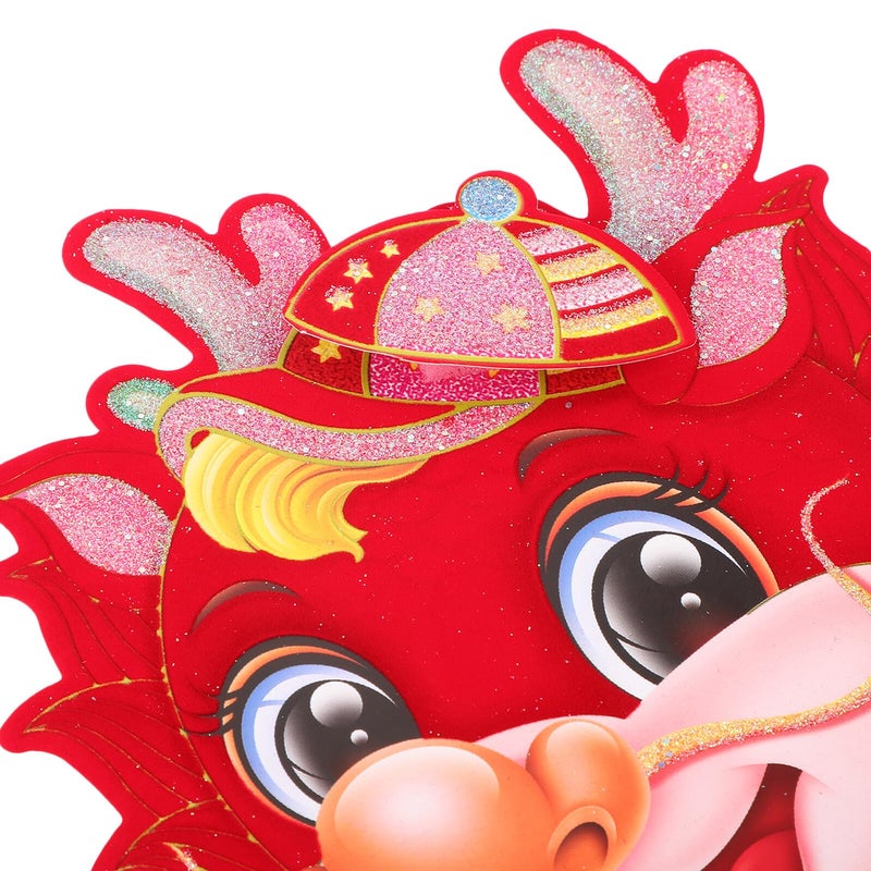 3D Gold Glitter Dragon Door Stickers Flocking Window Decals For Chinese New Year Home Decor 2 Pcs - Image 4