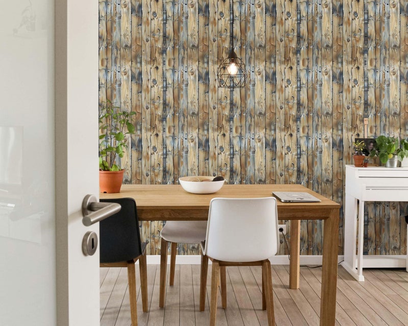 FLFK Rustic Wood Wallpaper,Peel and Stick Wood Grain Wall Mural for Living Room, Bedroom, Kitchen, Office, Apartment Decor 16"x128" - Image 4