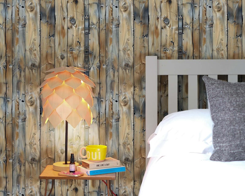 FLFK Rustic Wood Wallpaper,Peel and Stick Wood Grain Wall Mural for Living Room, Bedroom, Kitchen, Office, Apartment Decor 16"x128" - Image 5