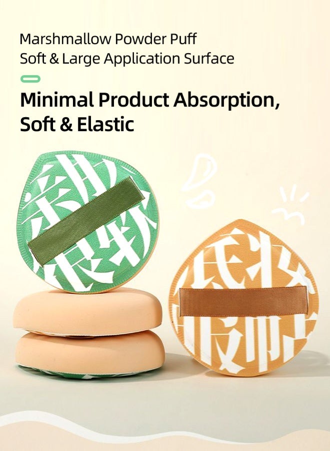 Zcheer 3pcs Marshmallow Makeup Sponge Set, Soft & Bouncy High-Density Powder Puff for Foundation/BB/Primer/Compact/Contour/Blush/Highlighter, Wet & Dry Use with Breathable - Image 2