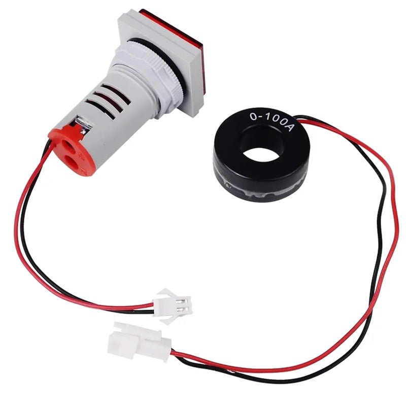 Square Digital Ammeter AC 220V 0 100A Current Monitor Tester Red Display - Image 4