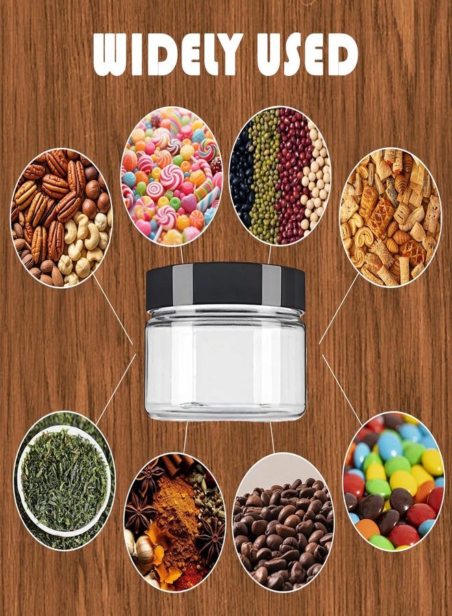 SYBL 8 oz Clear Round Plastic Jars with Black Cap Empty Sample Storage Containers for Cosmetic Lotion Facial Cream Mask Pack of 6 - Image 3