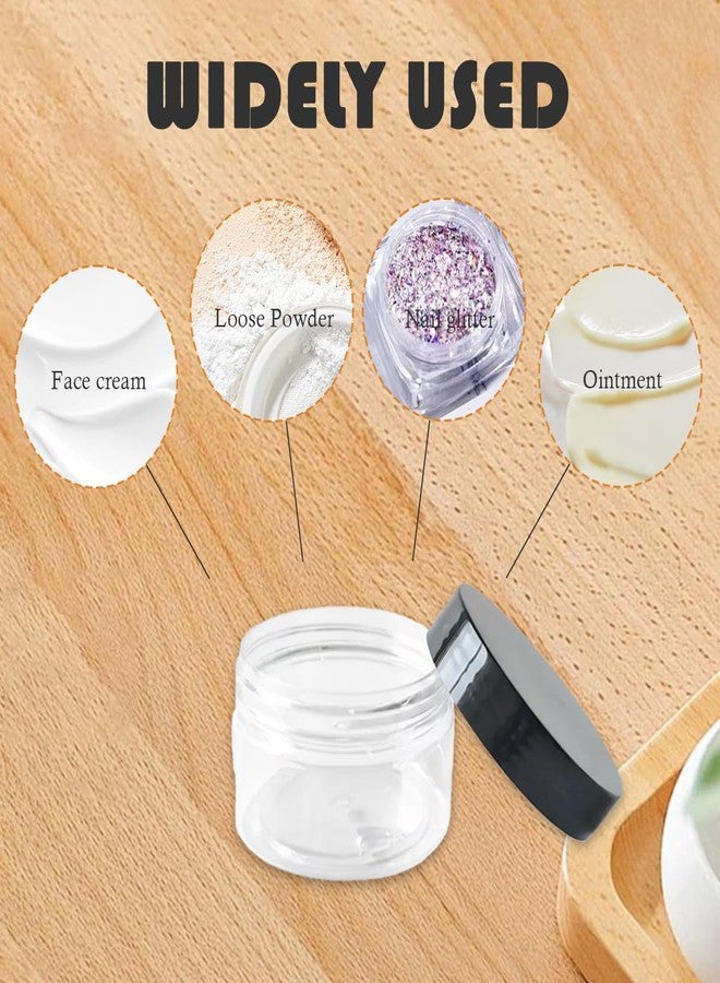 SYBL 8 oz Clear Round Plastic Jars with Black Cap Empty Sample Storage Containers for Cosmetic Lotion Facial Cream Mask Pack of 6 - Image 5