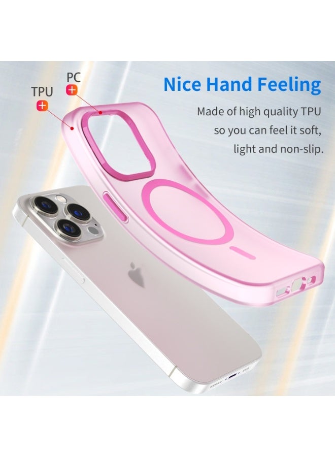 Drop-resistant, reinforced plastic back cover compatible with iPhone 14 Pro - Pink - Image 4
