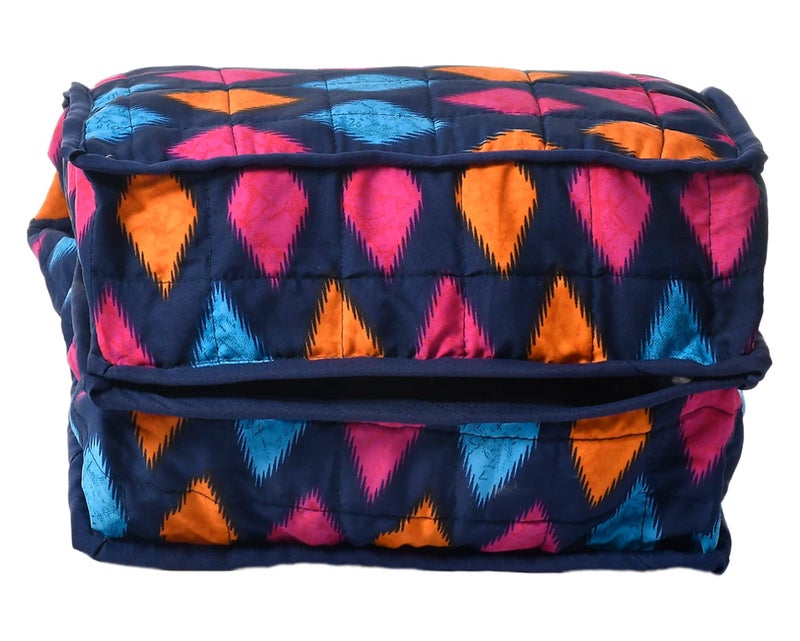 Kuber Industries Heart Home Navajo Printed Cotton Cloth Organizer For Undergarments Lingerie Innerwear Socks Dipper With 2 Tranasparent Compartment Green50HH01820 - Image 2