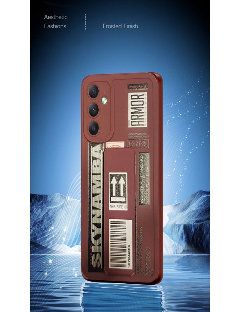 Techie غطاء حماية بمقبض يدوي مغناطيسي من السيليكون لهاتف سامسونج جالاكسي A34 - كستنائي - Image 3