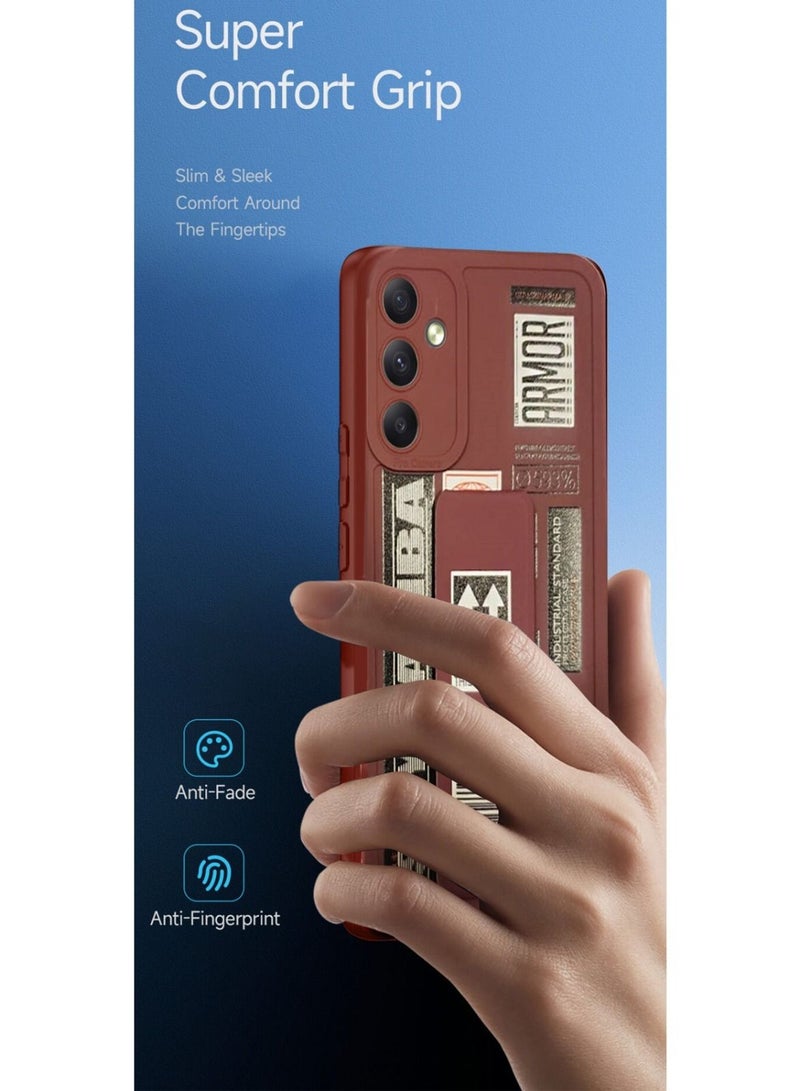 Techie غطاء حماية بمقبض يدوي مغناطيسي من السيليكون لهاتف سامسونج جالاكسي A34 - كستنائي - Image 4