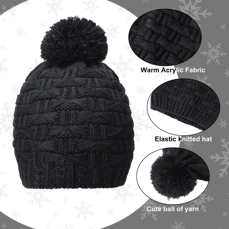 JenPen Women Winter Hats Scarf and Gloves Set for Women Including Ear Covers Cold Weather Scarves Hats Knit Beanie Scarf Glove(Pink) - Image 4