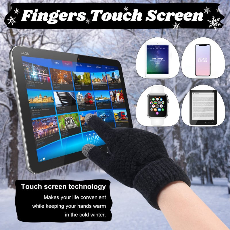 JenPen Women Winter Hats Scarf and Gloves Set for Women Including Ear Covers Cold Weather Scarves Hats Knit Beanie Scarf Glove(Pink) - Image 5