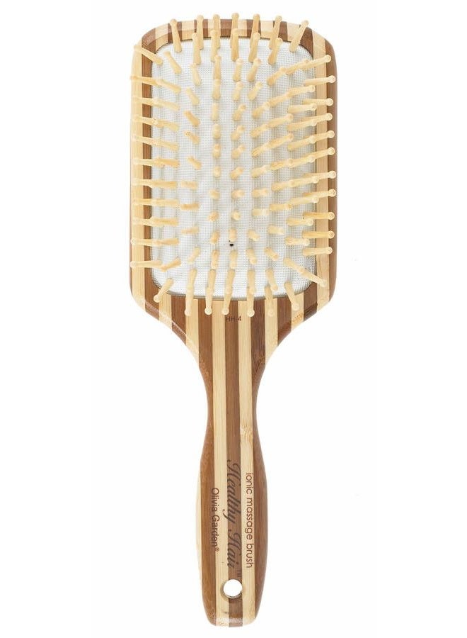 Olivia Garden Healthy Hair Eco-Friendly Bamboo Ionic Massage Hair Brush HH-2 (Paddle Narrow) - Image 1