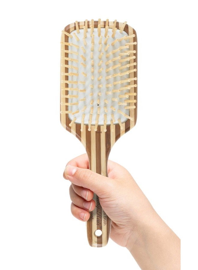 Olivia Garden Healthy Hair Eco-Friendly Bamboo Ionic Massage Hair Brush HH-2 (Paddle Narrow) - Image 2