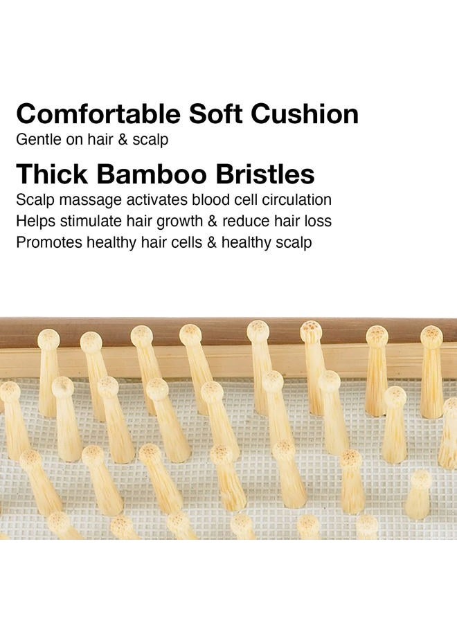 Olivia Garden Healthy Hair Eco-Friendly Bamboo Ionic Massage Hair Brush HH-2 (Paddle Narrow) - Image 3