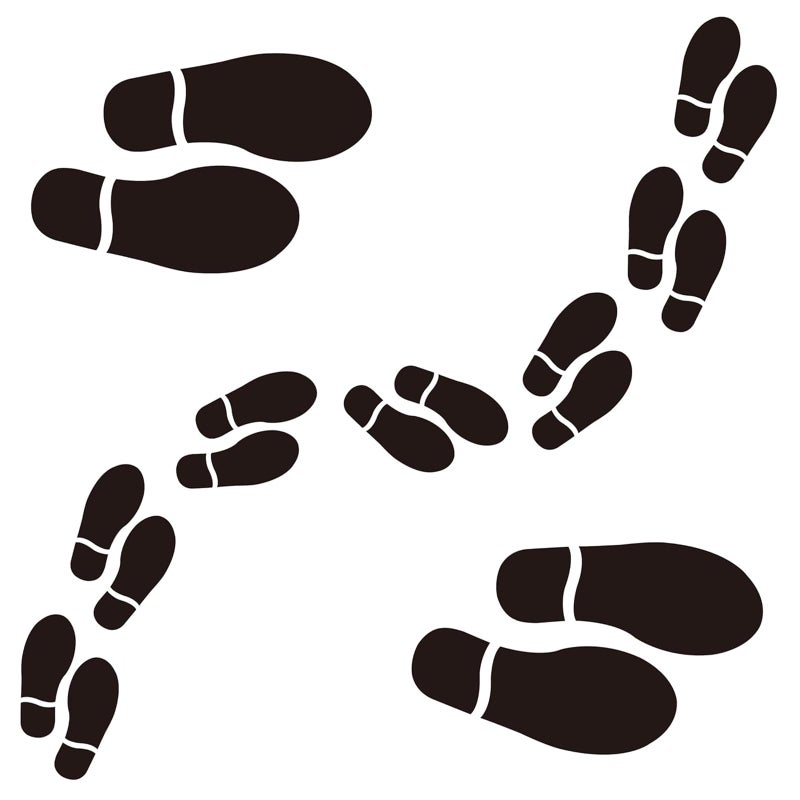 Finduat 20 Pairs 40 Prints Black Shoe Footprint Stickers Decals, Floor Wall Stairs to Guide Directions for School, Dance Studio, Floor Stickers Party Decoration - Image 1