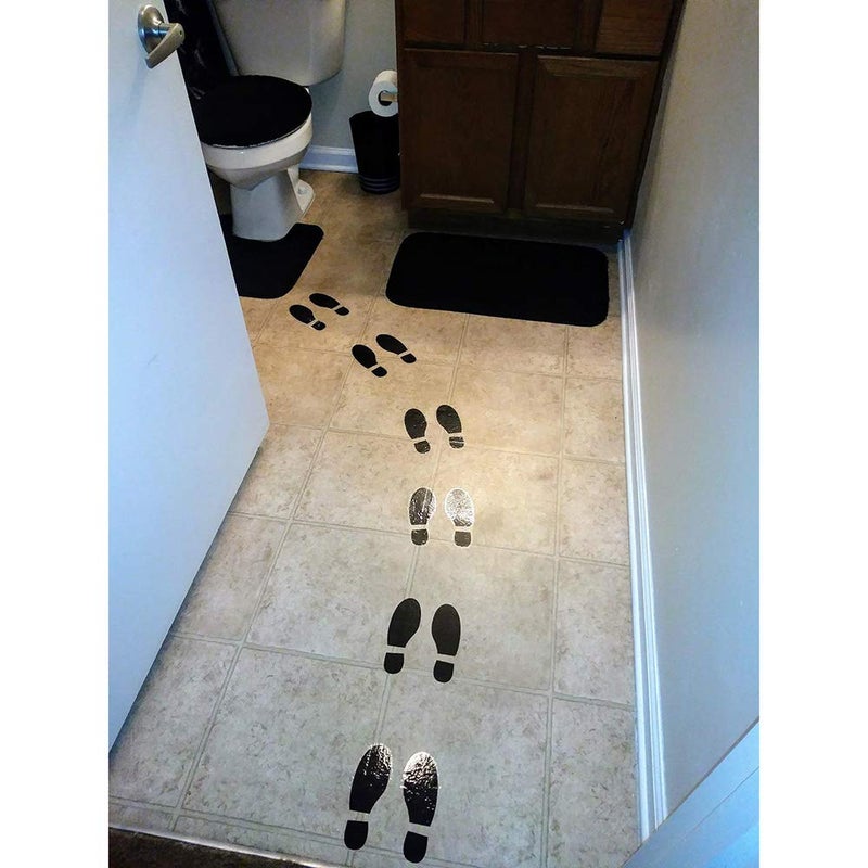 Finduat 20 Pairs 40 Prints Black Shoe Footprint Stickers Decals, Floor Wall Stairs to Guide Directions for School, Dance Studio, Floor Stickers Party Decoration - Image 5