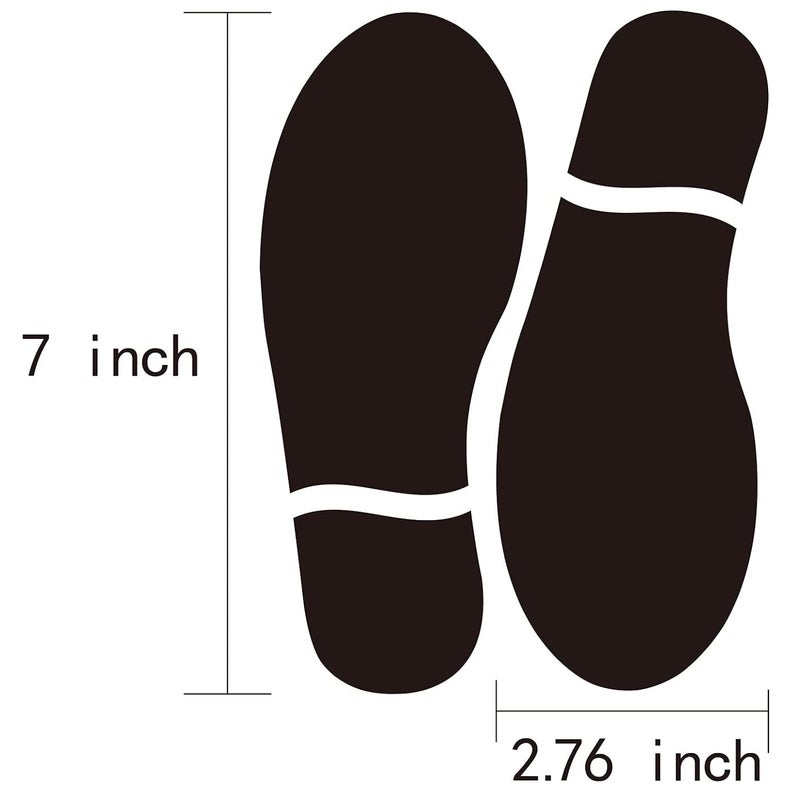Finduat 20 Pairs 40 Prints Black Shoe Footprint Stickers Decals, Floor Wall Stairs to Guide Directions for School, Dance Studio, Floor Stickers Party Decoration - Image 2