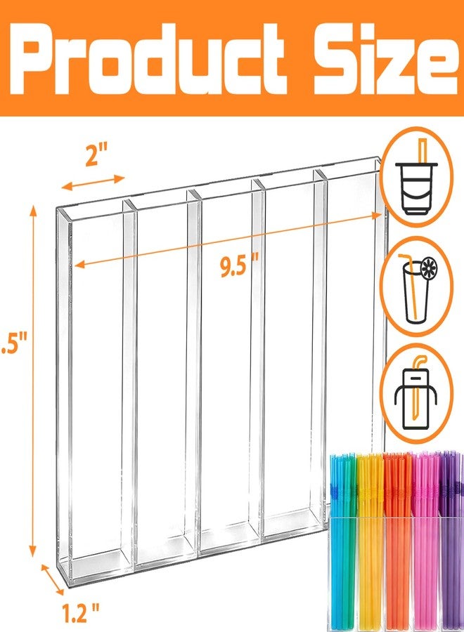 Pesilo 9.5'' Large Acrylic Straw Holder for Cabinet Door, Reusable Tumbler Straw Organizer with Ultra Sticky Adhesive Strips, Straw Storage for Kitchen Cupboard Kitchen Accessories Container - Image 2
