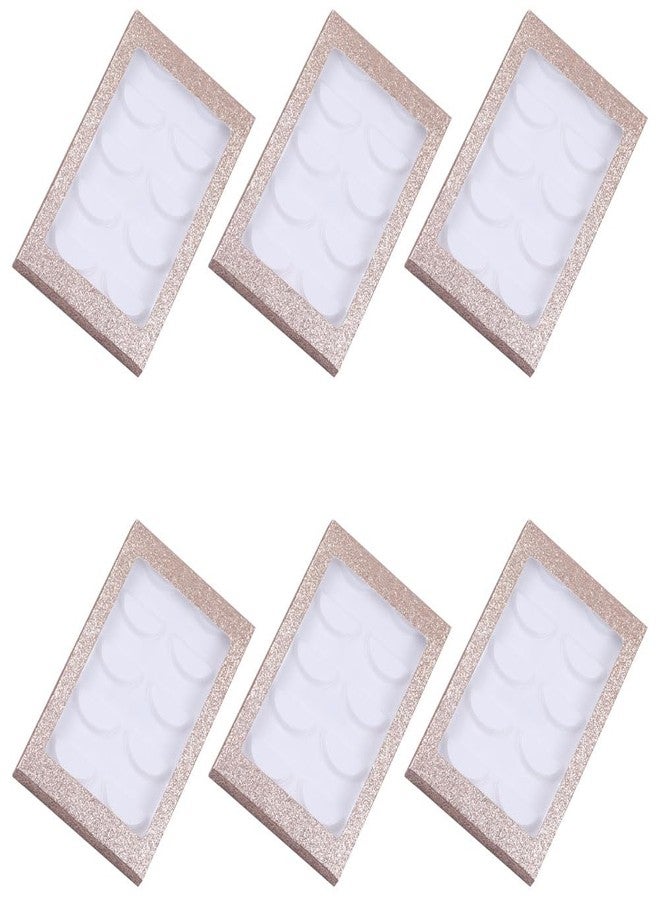 lasenersm 6 Packs 5 Pairs Eyelash Storage Book Eyelash Tray Holder Plastic Lash Tray Holder Eye Lash Tray Plastic Empty False Eyelash Trays Container Eyelash Storage Case Box, White - Image 1