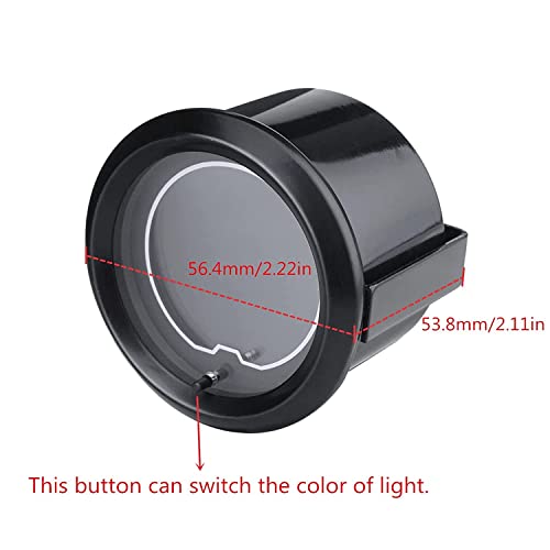 LEVANLIGHT Black 7 Color LED Display Elec 0-9999 RPM Tachometer Tacho Gauge for 4/6/8 Cylinder Gas Powered Engines | 7 Adjustable Color LED | Dual Digital Analog Output|2-1/16" 52mm - Image 2