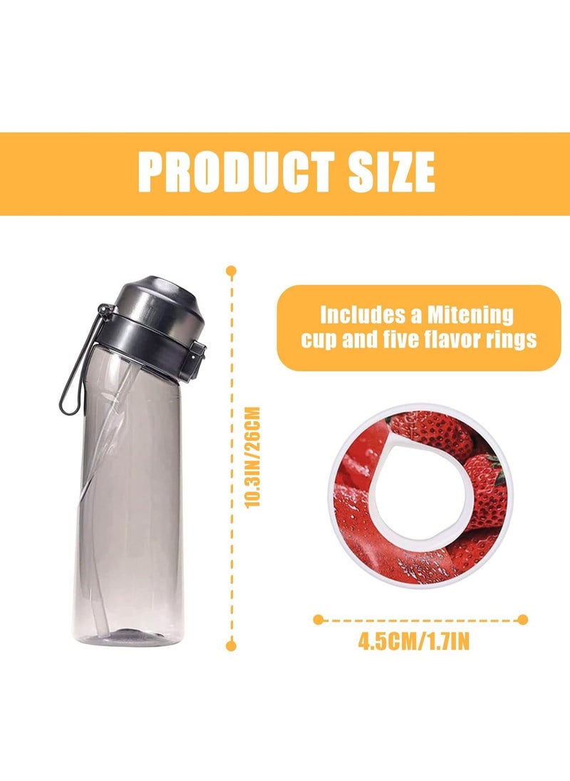 Generic Flavor Scent Water Bottle, 650ml Sports Air Water Bottle, BPA-Free Starter Set Drinking Bottles with 5 Flavour Pods Scented for Flavouring, 0 Sugar, 0 Calorie (Black)  - Image 2