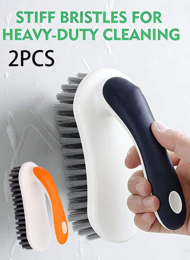 Happy D 2PCS Scrub Brush, Heavy-Duty Scrub Brushes for Cleaning with Stiff Bristles Cleaning Brush for Shower, Bathroom, Carpet, Kitchen and Bathtub Scrubber - Image 1