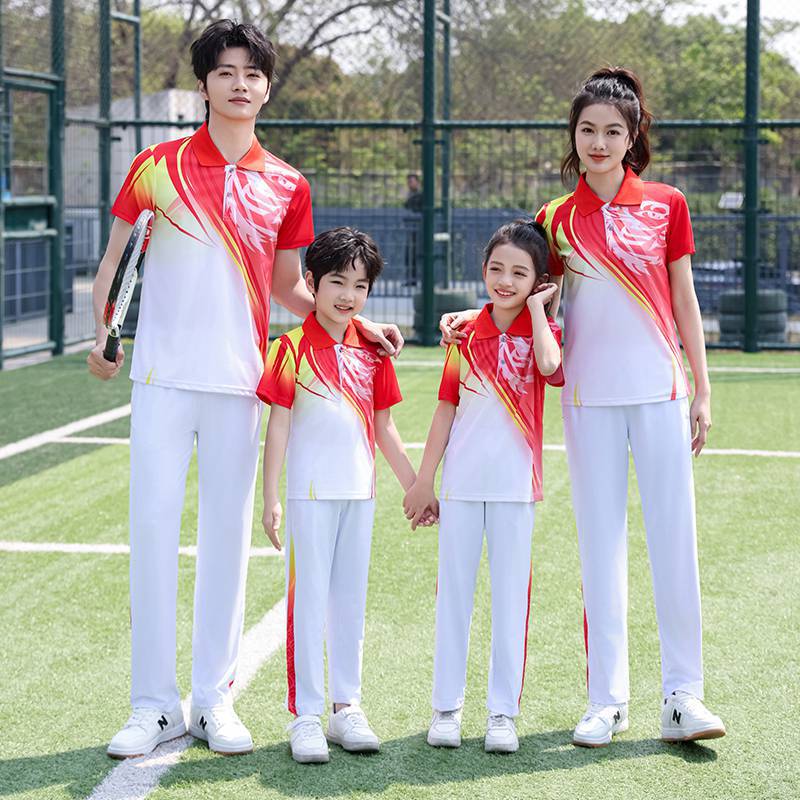 Summer Sportswear Suit Men'S And Women'S Casual Suit Short-Sleeved Trousers Running Square Dance Team Team Clothing Printing - Image 2