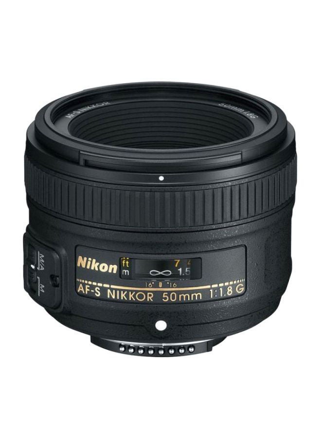 نيكون عدسة كاميرا نيكور AF-S ببعد بؤري 50 مم وفتحة عدسة f/1.8G لكاميرا نيكون أسود - Image 1