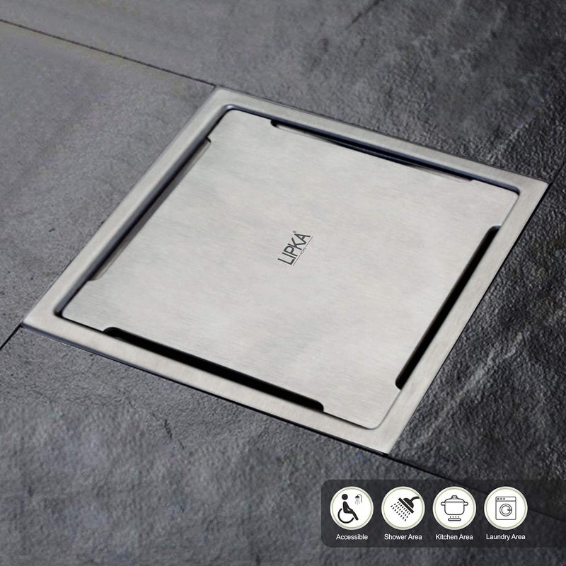 LIPKA Beta Deluxe Square Flat Cut Floor DrainPremium Stainless Steel 5 x 5 Inches - Image 5
