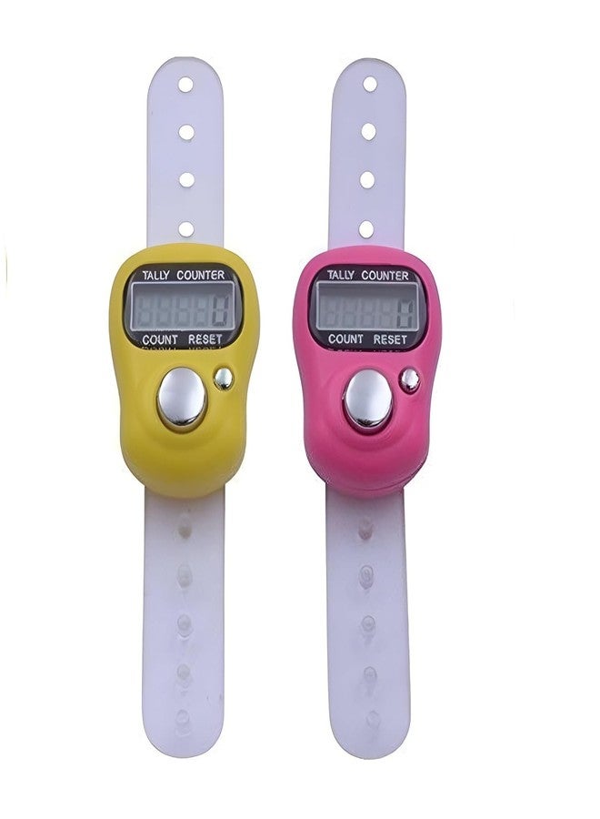 LittleLovik Finger Ring Digital Head Counter (Pack of 2), Mini Hand Tally Counter, Exercise Tracking, Cricket Umpire & Various Counting Purpose, Portable Counter (Multicolour). - Image 1