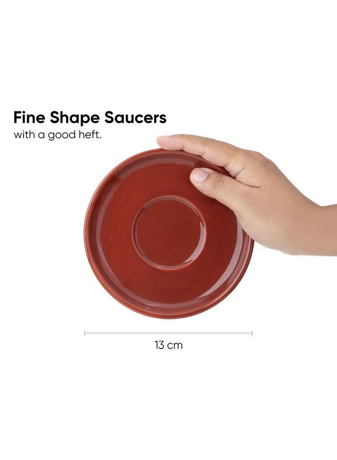 Shay طقم فنجان وصحن قهوة سيراميك كبير شاي، بورغندي، 320 مل | فنجان كابتشينو | تشطيب لامع | بورسلين فاخر | آمن للاستخدام في الميكروويف (فنجان وصحن XL - بورغندي) - Image 4