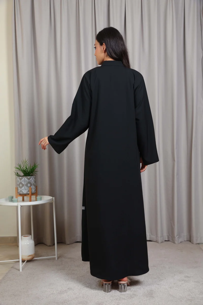 Nikias  Nikias Crepe Full Zip Abaya – Modern & Effortless Style for Women | Best Price UAE