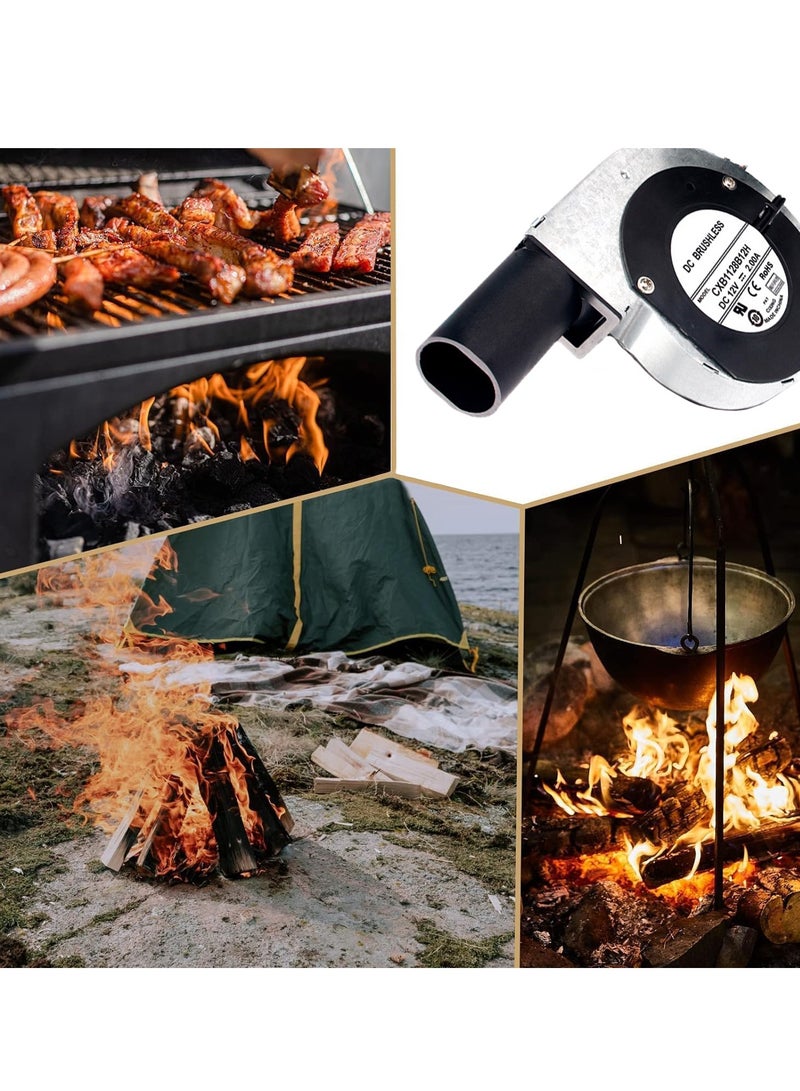 High Temperature Resistant Metal Turbine Blower Grill Wood Stove Adjustable Speed BBQ Fan Air Blower Fast Fire Starter Portable for Outdoor Barbecues Fire Bellow, Camping Cooking, Wood Stove, Charcoal Starter  - Image 3