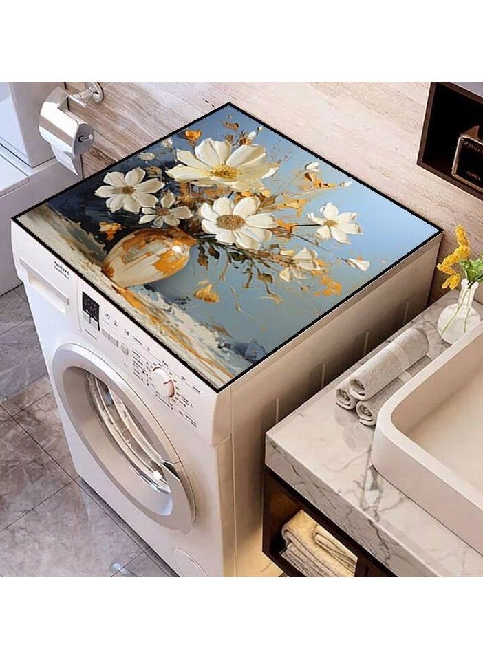 EBMINI Laundry Machine Top Mat With Thickened Mud Absorbent Anti Slip Dirt Resistant And Dust-proof Pad 